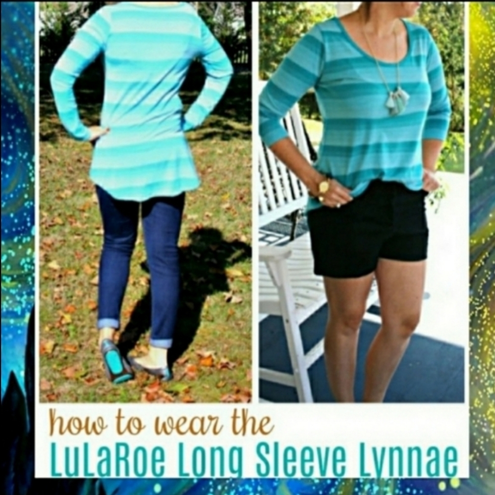 NWT Lularoe S Lynnae Orange Coral Peach Ombre Striped Tunic Top - Picture 3 of 14